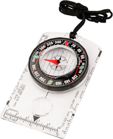 Compass Military Grade, Precision Navigation Compass for Hiking | Aluminum Alloy, Bubble-Free Liquid Capsule, Tritium & Luminous Markers, Lensatic Sight, Carry Pouch & Lanyard in Saudi Arabia