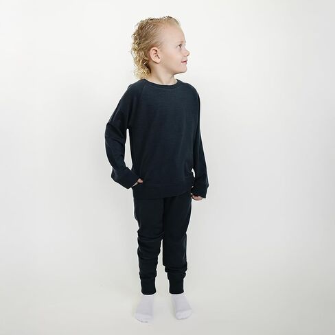 Woolino Soft Merino Wool Kids Sweatshirt - Crewneck Pullover Sweatshirt for Boys & Girls - التنفس والتنظيم. in Kuwait