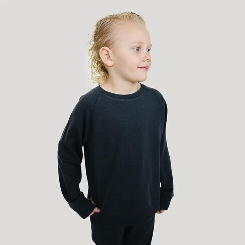 Woolino Soft Merino Wool Kids Sweatshirt - Crewneck Pullover Sweatshirt for Boys & Girls - التنفس والتنظيم. in Kuwait