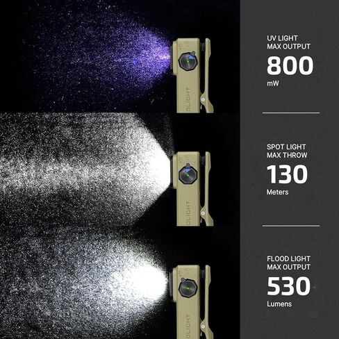 OLIGHT OCLIP Ultra EDC Clip-On Light ، 530 Lumens قابلة لإعادة الشحن مع شحن Type-C ، يجمع بين الأضواء الكاشفة ، الأضواء والأشعة فوق البنفسجية ، الأضواء المجهرية الثلاثي للتفتيش والعمل (Navy Blue) in Kuwait