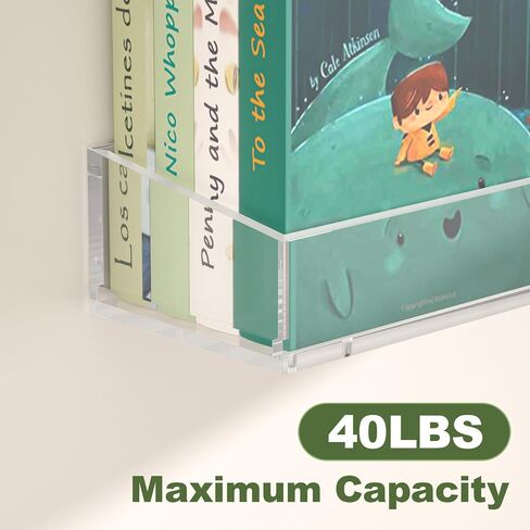 2pcs رفوف أكريليك عائمة للجدار ، 15 "رفوف أكريليك صافية ، رف الحمام مع نوعين من التثبيت ، توفير الجدران معلقة للمساحة للحمام ، غرفة المعيشة ، غرفة نوم ، مطبخ in Saudi Arabia