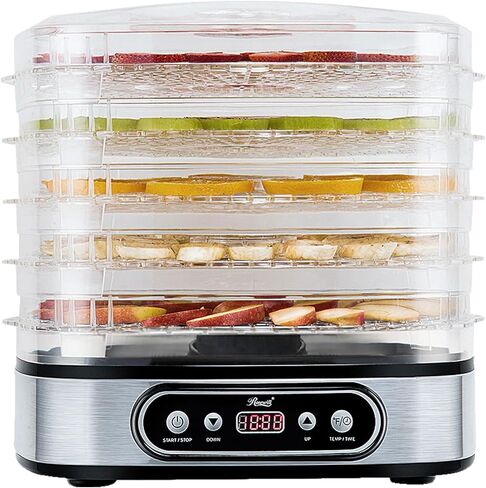 Rosewill Compact Food Dehydrator, 5 Stackable Trays with Adjustable 48H Timer and Temperature Control - Electric Food Preserver for Jerky, Fruits, Veggies, Meat & Dog Treats in Saudi Arabia