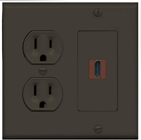 RiteAV Custom HDMI Wall Plate 1 Port - Round Outlet [White/White] in Saudi Arabia