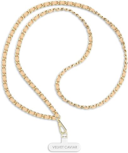 VELVET CAVIAR Crossbody Phone Strap Lanyard for Women - Cellphone Leash Holder Around Neck - Fits Any Phone Case (Gold Chain) in Saudi Arabia