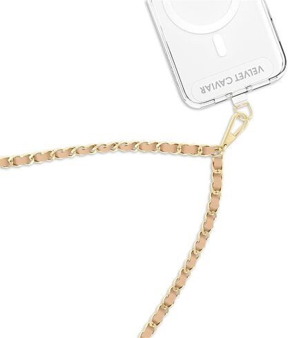 VELVET CAVIAR Crossbody Phone Strap Lanyard for Women - Cellphone Leash Holder Around Neck - Fits Any Phone Case (Gold Chain) in Saudi Arabia