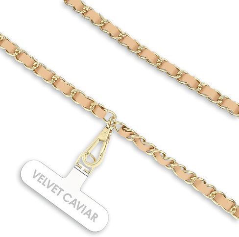 VELVET CAVIAR Crossbody Phone Strap Lanyard for Women - Cellphone Leash Holder Around Neck - Fits Any Phone Case (Gold Chain) in Saudi Arabia