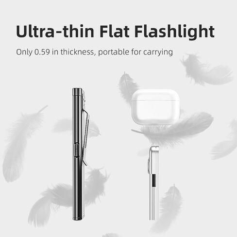 WARSUN T7, Flat Every Day Carry, Thin Led Magnetic Flashlight, USB-C Rechargeable, COB Side Light, Multiple Modes in Saudi Arabia