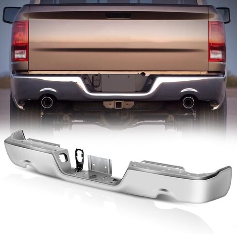 Auto Dynasty Rear Bumper Step Bar Compatible with 2009-2010 Dodge Ram 1500-3500, 2011-2018 Ram 1500-3500, 2019-2024 Ram 1500 Classic, w/Dual Exhaust and Park Assist Cutouts, CH1102373, Black in Saudi Arabia