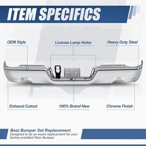 Auto Dynasty Rear Bumper Step Bar Compatible with 2009-2010 Dodge Ram 1500-3500, 2011-2018 Ram 1500-3500, 2019-2024 Ram 1500 Classic, w/Dual Exhaust and Park Assist Cutouts, CH1102373, Black in Saudi Arabia