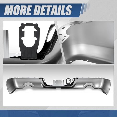 Auto Dynasty Rear Bumper Step Bar Compatible with 2009-2010 Dodge Ram 1500-3500, 2011-2018 Ram 1500-3500, 2019-2024 Ram 1500 Classic, w/Dual Exhaust and Park Assist Cutouts, CH1102373, Black in Saudi Arabia