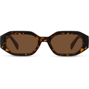 Retro Polarized Rectangle/Hexagon Sunglasses for Women,90s Trendy Vintage Narrow Hexagon Acetate Frame Sunglasses in Saudi Arabia