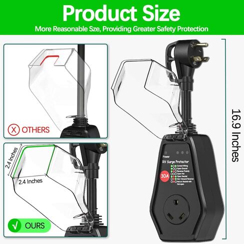 50 Amp RV Surge Protector with Waterproof Cover, 50A RV Surge Protectors for Camper & Travel Trailers, 18000 Joules, with Unique Surge Protection Module in Saudi Arabia