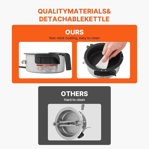 VEVOR Popcorn Maker, 480W Popcorn Popper Machine, 4 Oz Kettle Makes 1.5 Gallon per Batch, Tabletop Popcorn Maker, Includes 3 Scoops, Movie Theater Style, Red in Kuwait