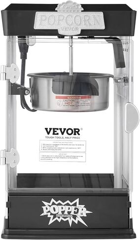 VEVOR Popcorn Maker, 480W Popcorn Popper Machine, 4 Oz Kettle Makes 1.5 Gallon per Batch, Tabletop Popcorn Maker, Includes 3 Scoops, Movie Theater Style, Red in Kuwait