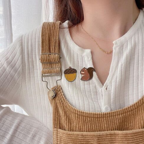 4Pcs Novelty Squirrel and Pinecone Enamel Pins Cartoon Woodpecker Tree Hole Brooches Forest Animal Pins Set for Backpacks Jackets Hats Decor in Saudi Arabia