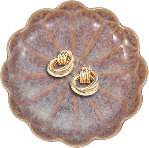 UXCELL 1PCS CERAMICS Jewelry Plate ، عباد الشمس شكل حامل المفتاح وعاء لدخول طاولة المدخل ديكور صينية صينية صغيرة للنساء صديقة ، أرجواني in Saudi Arabia