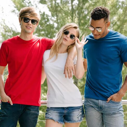 Next Level Apparel Unisex Cotton T-Shirt Short Sleeve Tee, Set of 6, 3XL Multicolor in Saudi Arabia