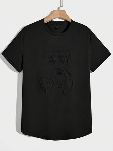 WDIRARA Men's Bear Print Short Sleeve T Shirts Round Neck Summer Casual Cute Tee Tops in Saudi Arabia