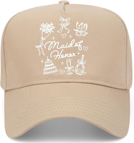 Maid of Honor Mix Vintage Trucker Hat | Wedding Bride Matron Bridesmaid | Premium Snapback Baseball Hat for Women & Wives in Saudi Arabia