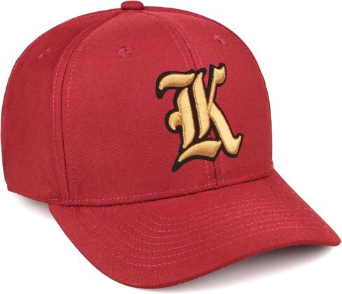 Daxton Premium Mid Profile Hat شبه منحني Cap Cap Cap Black Gold Golth Assorized A إلى Z رقم الحرف الأولي in Kuwait