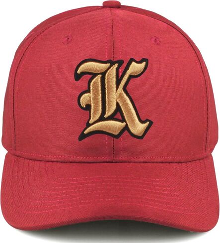 Daxton Premium Mid Profile Hat شبه منحني Cap Cap Cap Black Gold Golth Assorized A إلى Z رقم الحرف الأولي in Kuwait