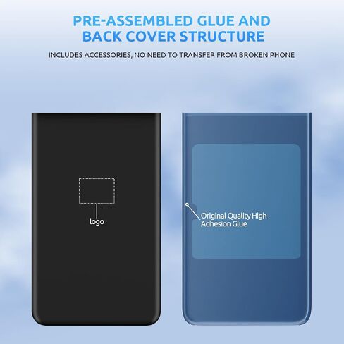 Back Glass Replacement for Google Pixel 8 Pro Back Cover Rear Housing Repair Tool Kit Genuine Rear Glass (Upper Black) in Saudi Arabia