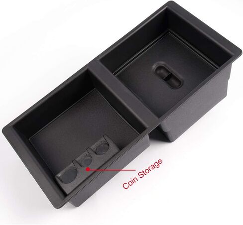 Grand Orange Center Console Coin Supenser Change Change Vault متوافق مع Chevy Silverado Suburban Tahoe/Fit for GMC Sierra Yukon 2014 2015 2015 2017 2018 Black in Saudi Arabia