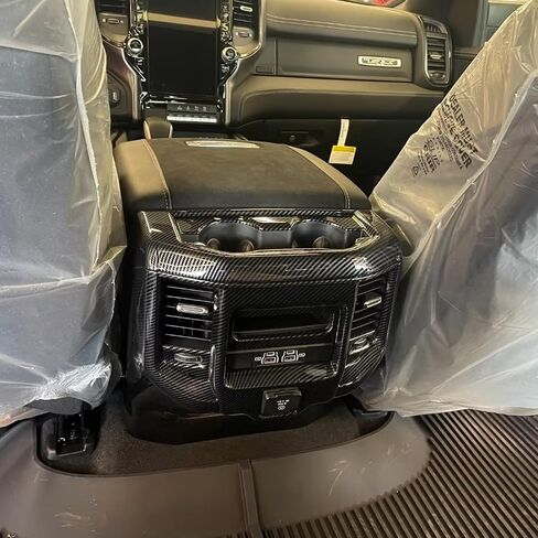 Rear Air Condition Outlet Vent Covers Trim for Dodge RAM 1500 2500 3500 2019～2023 Carbon Fiber Pattern Center Console Car Accessories (B Model) in Kuwait