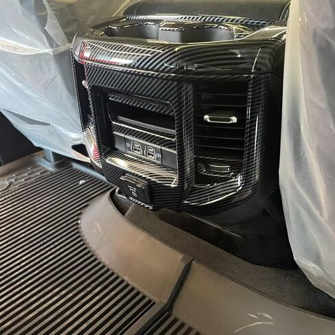 Rear Air Condition Outlet Vent Covers Trim for Dodge RAM 1500 2500 3500 2019～2023 Carbon Fiber Pattern Center Console Car Accessories (B Model) in Kuwait