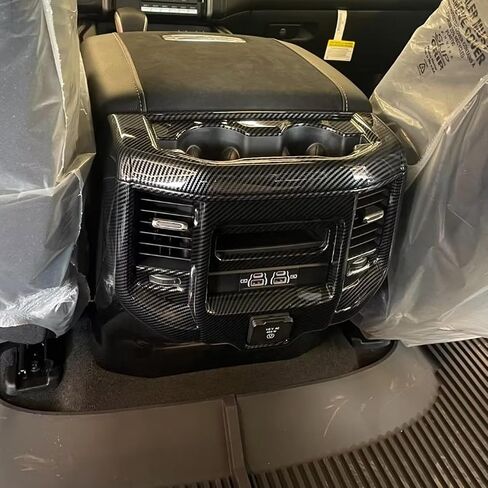 Rear Air Condition Outlet Vent Covers Trim for Dodge RAM 1500 2500 3500 2019～2023 Carbon Fiber Pattern Center Console Car Accessories (B Model) in Kuwait