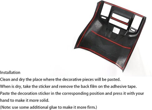 Rear Air Condition Outlet Vent Covers Trim for Dodge RAM 1500 2500 3500 2019～2023 Carbon Fiber Pattern Center Console Car Accessories (B Model) in Kuwait