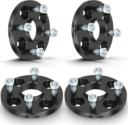 ECCPP 4PCS 4 Lug Wheel Spacers Hubcentric 4x100 12x1.5 56.1mm 15mm أسود متوافق مع 2007-2020 لـ Honda Fit 1980-2005 لـ Honda Civic 2000-2014 لـ Honda Insight in Saudi Arabia