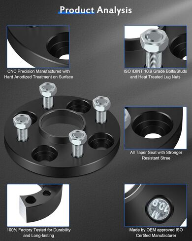ECCPP 4PCS 4 Lug Wheel Spacers Hubcentric 4x100 12x1.5 56.1mm 15mm أسود متوافق مع 2007-2020 لـ Honda Fit 1980-2005 لـ Honda Civic 2000-2014 لـ Honda Insight in Saudi Arabia