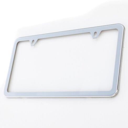 100% Stainless Steel Mirror Polished License Plate Frame (Wide Bottom) in Kuwait