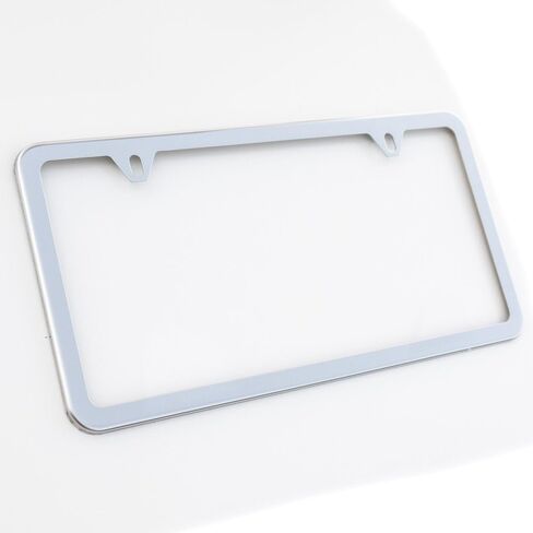 100% Stainless Steel Mirror Polished License Plate Frame (Wide Bottom) in Kuwait
