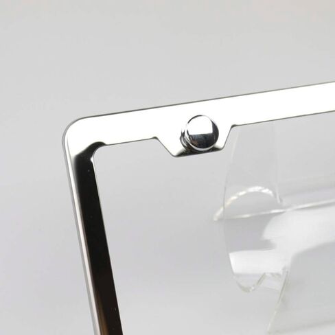 100% Stainless Steel Mirror Polished License Plate Frame (Wide Bottom) in Kuwait