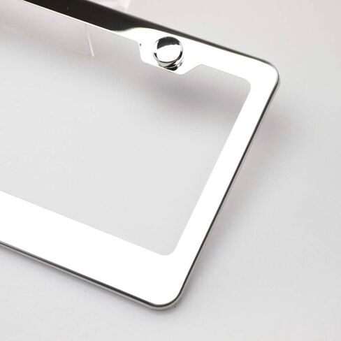 100% Stainless Steel Mirror Polished License Plate Frame (Wide Bottom) in Kuwait