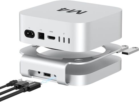MAC MINI HUB: 10 في 1 حامل من الألومنيوم و DOCK لـ MAC MINI M4 PRO مع M.2 NVME SSD SPECTING ، 4K60Hz HDMI ، 10GBPS USB-A*2 ، SD/TF CARD DEATLES ، USB 2.0 in Kuwait