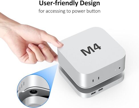 MAC MINI HUB: 10 في 1 حامل من الألومنيوم و DOCK لـ MAC MINI M4 PRO مع M.2 NVME SSD SPECTING ، 4K60Hz HDMI ، 10GBPS USB-A*2 ، SD/TF CARD DEATLES ، USB 2.0 in Kuwait