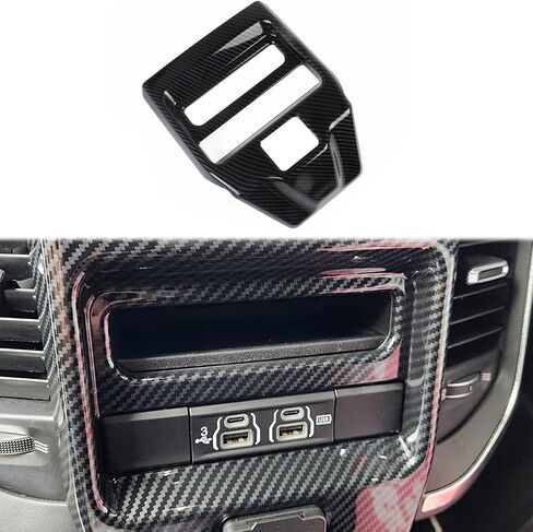 Rear Air Condition Outlet Vent Covers Trim for Dodge RAM 1500 2500 3500 2019～2023 Carbon Fiber Pattern Center Console Car Accessories (B Model) in Saudi Arabia