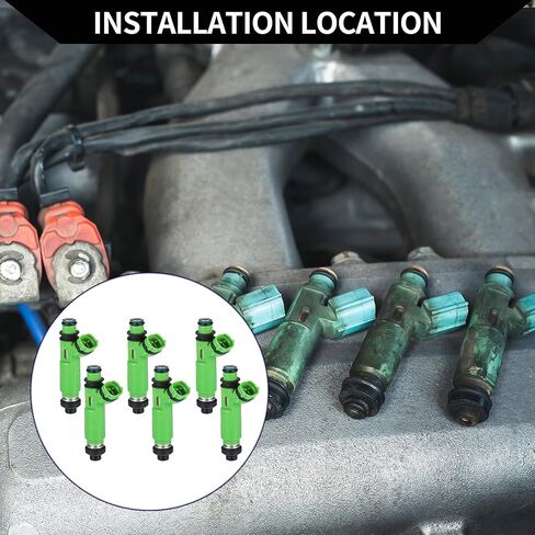 No.MD332733 Fuel Injector for Mitsubishi Montero 97-03 3.0L for Mitsubishi Montero 97-01 3.0L / Engine Fuel Injection Nozzle/Durable / 6 Pcs Green in Saudi Arabia