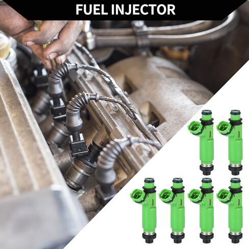 No.MD332733 Fuel Injector for Mitsubishi Montero 97-03 3.0L for Mitsubishi Montero 97-01 3.0L / Engine Fuel Injection Nozzle/Durable / 6 Pcs Green in Saudi Arabia