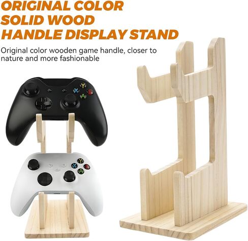 YIBEICO 2-Tier Wood Universal Controller Holder for Xbox Series X, Xbox, Ps5, Ps4,360,Switch,Nintendo,Steam Controller,Gaming Headset,Wood Controller Display Stand in Kuwait