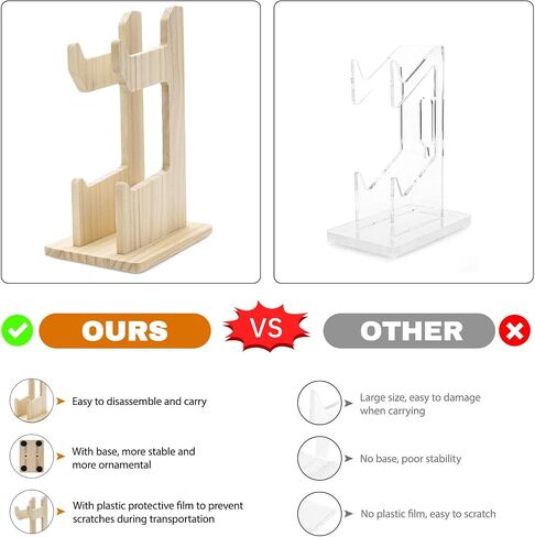 YIBEICO 2-Tier Wood Universal Controller Holder for Xbox Series X, Xbox, Ps5, Ps4,360,Switch,Nintendo,Steam Controller,Gaming Headset,Wood Controller Display Stand in Kuwait