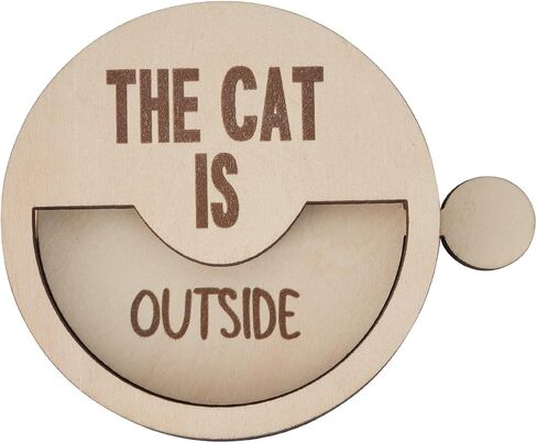 Cat موجود أو خارج علامة تذكير ، Cat داخل علامة الباب الخشبية الخشبية ، علامة تذكير الحيوانات الأليفة الخشبية لعشاق الحيوانات الأليفة Cat ، علامات Cat تذكير ديكور نافذة باب الفناء in Kuwait