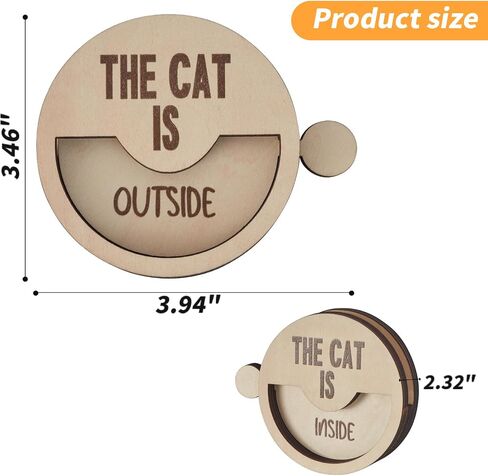 Cat موجود أو خارج علامة تذكير ، Cat داخل علامة الباب الخشبية الخشبية ، علامة تذكير الحيوانات الأليفة الخشبية لعشاق الحيوانات الأليفة Cat ، علامات Cat تذكير ديكور نافذة باب الفناء in Kuwait