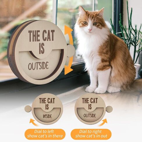 Cat موجود أو خارج علامة تذكير ، Cat داخل علامة الباب الخشبية الخشبية ، علامة تذكير الحيوانات الأليفة الخشبية لعشاق الحيوانات الأليفة Cat ، علامات Cat تذكير ديكور نافذة باب الفناء in Saudi Arabia