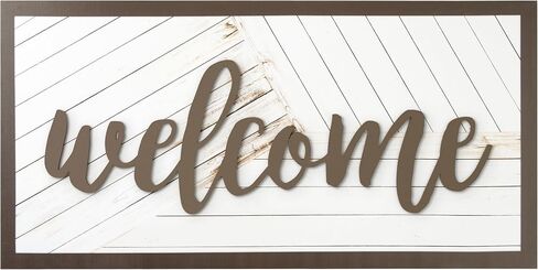 Welcome Sign – Large Rustic Wooden Wall Decor for Farmhouse Living Room, Entryway, or Foyer | 32"x16" Hanging Wall Art in Saudi Arabia