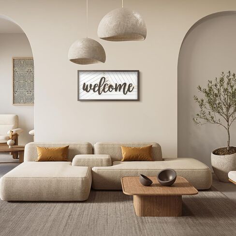 Welcome Sign – Large Rustic Wooden Wall Decor for Farmhouse Living Room, Entryway, or Foyer | 32"x16" Hanging Wall Art in Saudi Arabia