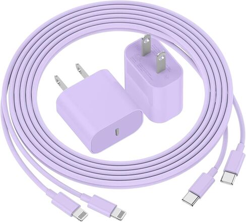 Phone Charger Fast Charging 3 FT, Long USB C to Lighting Cable 3 Foot with 20W USB C Rapid Phone Charger Block, Compatible with iPhone 14 Pro/13Pro Max/12/11Pro/Mini, 2 Pack-White in Saudi Arabia